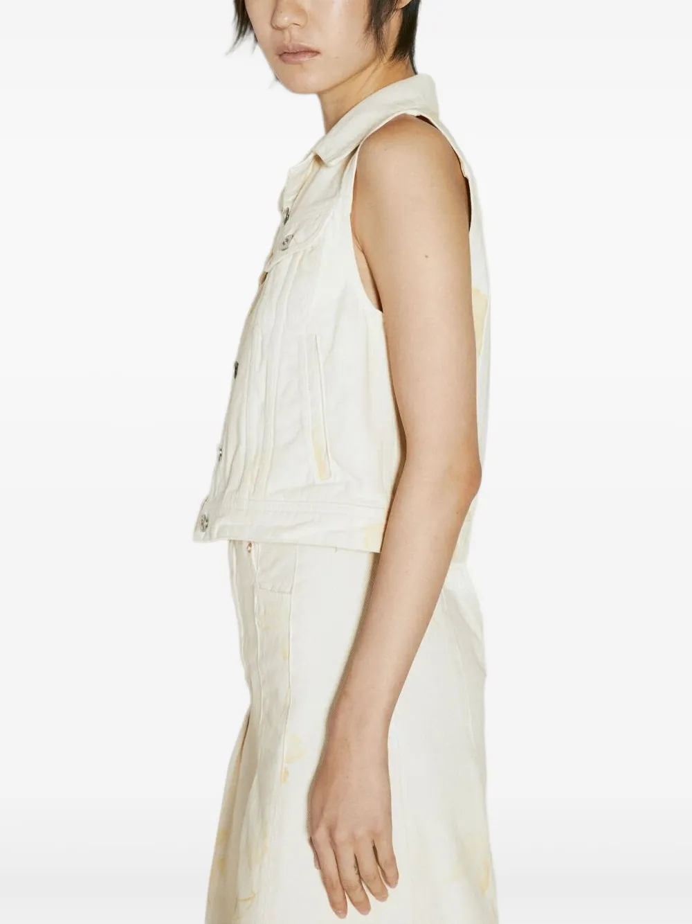 OUR LEGACY Denim gilet met rits Beige
