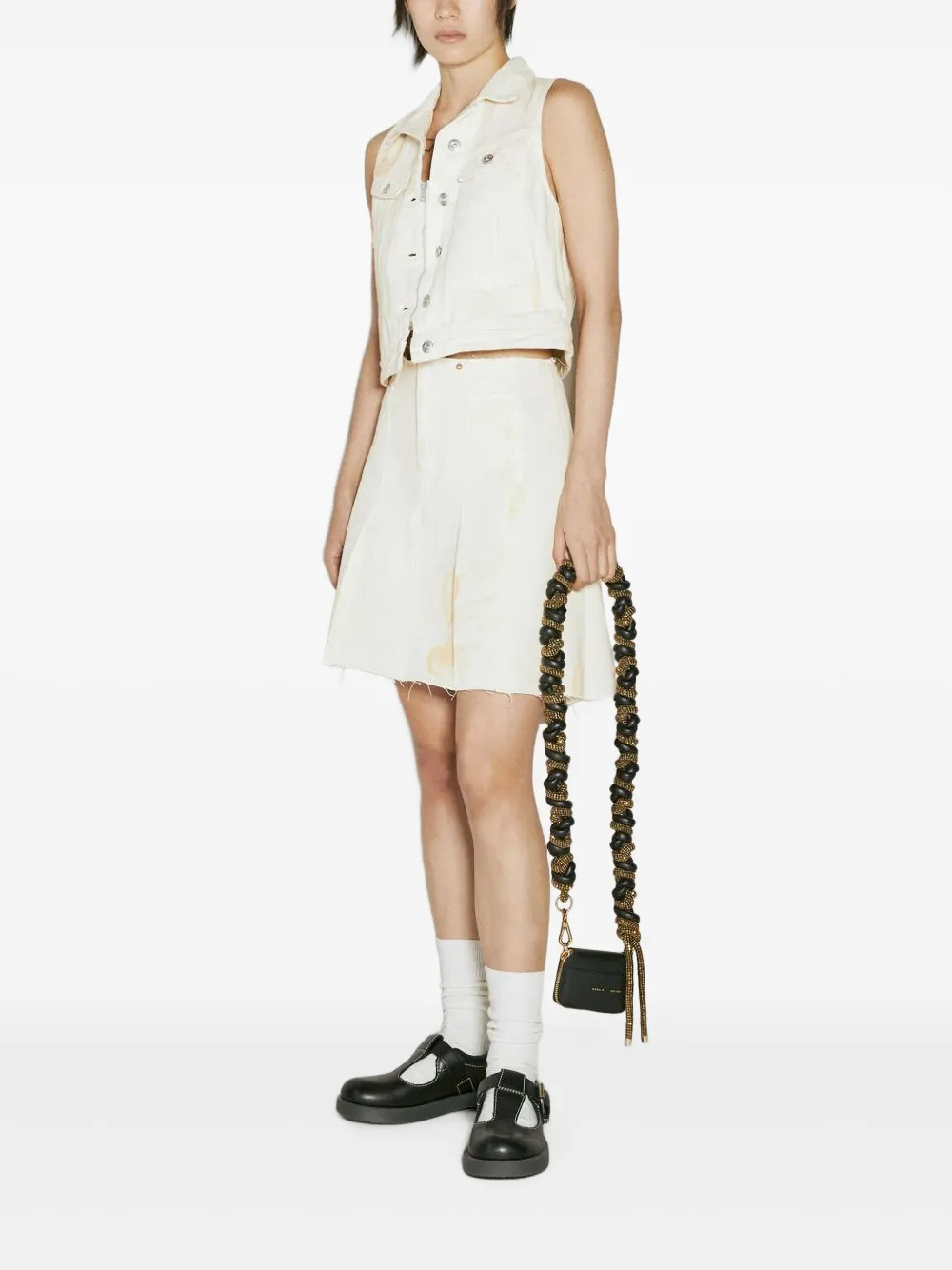 OUR LEGACY Denim gilet met rits Beige