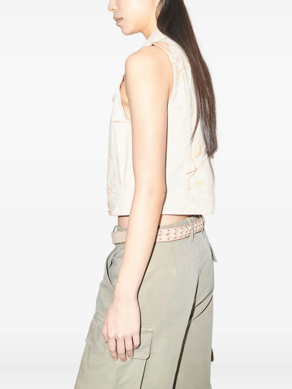 OUR LEGACY Zip-up Denim Vest in Neutrals, view 3