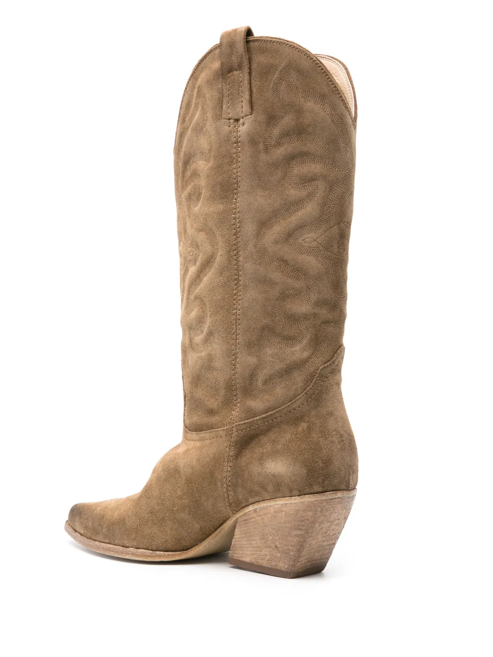 Elena Iachi 60mm suède knielaarzen met borduurwerk Bruin