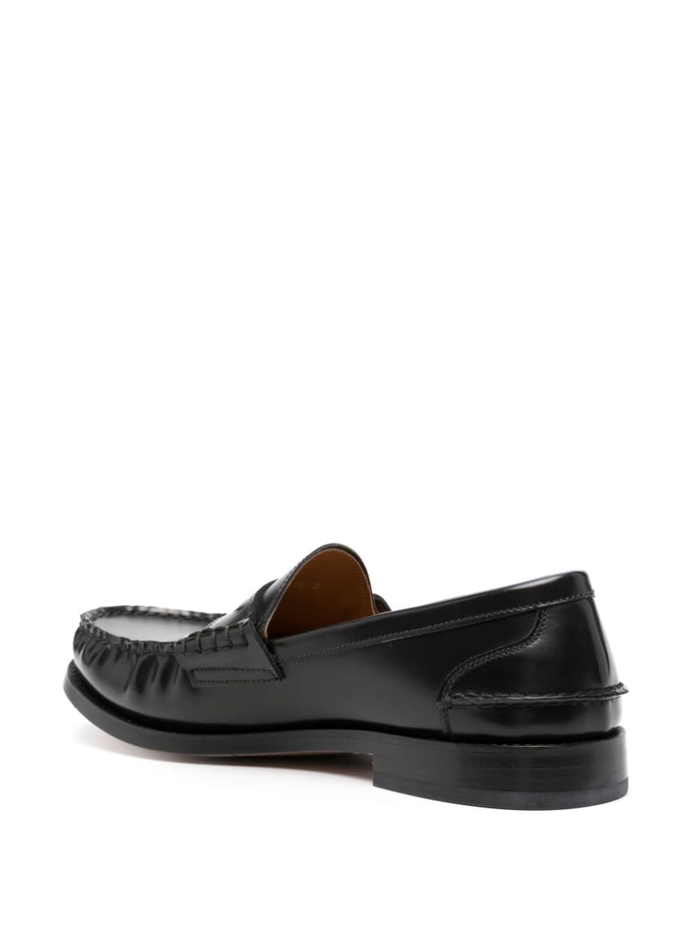 Shop Premiata Penny-slot Leather Loafers In Black