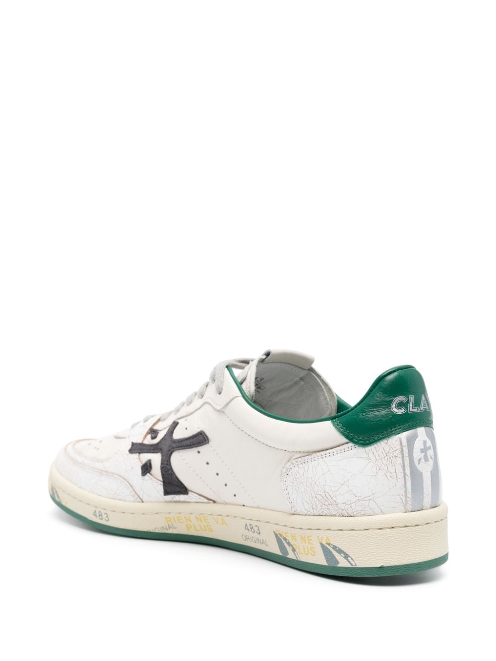 Shop Premiata Clay Low-top Leather Sneakers In White