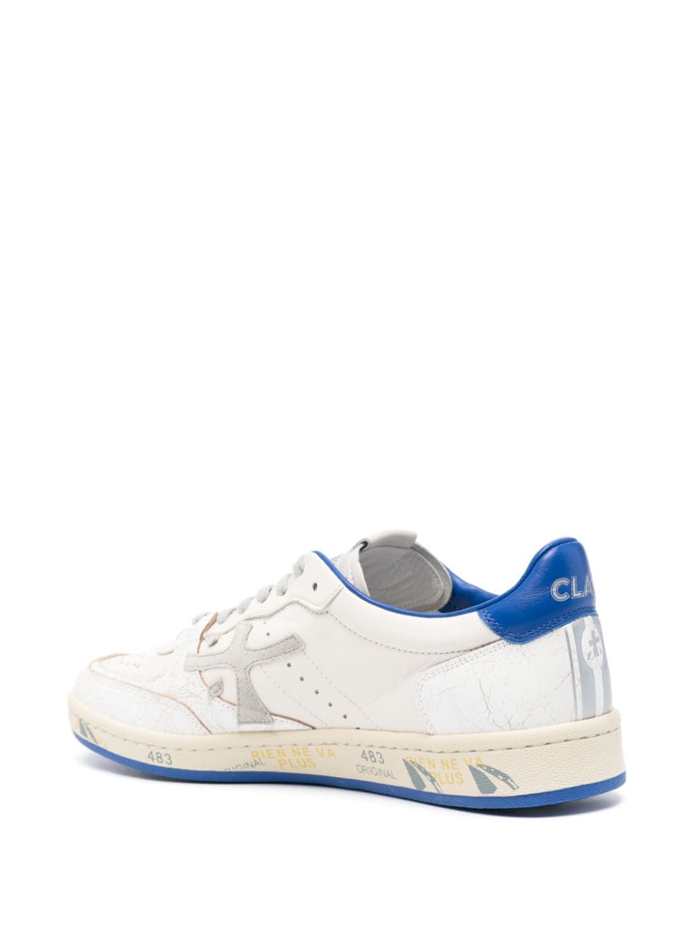 Shop Premiata Clay Low-top Leather Sneakers In Neutrals