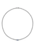 Officina Bernardi 18kt white gold Lumen sapphire and diamond necklace - Silver