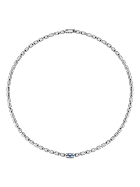 Officina Bernardi collar Lumen en oro blanco de 18kt con diamante y zafiro