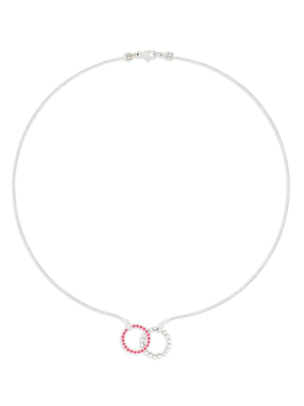 Shop Officina Bernardi 18kt White Gold Moon Eden Ruby Necklace In Silver
