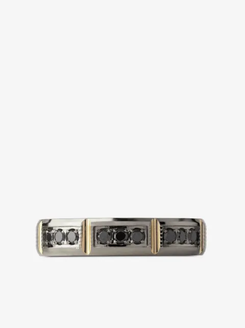 Officina Bernardi anillo Lumen en oro blanco y amarillo de 18kt con diamante