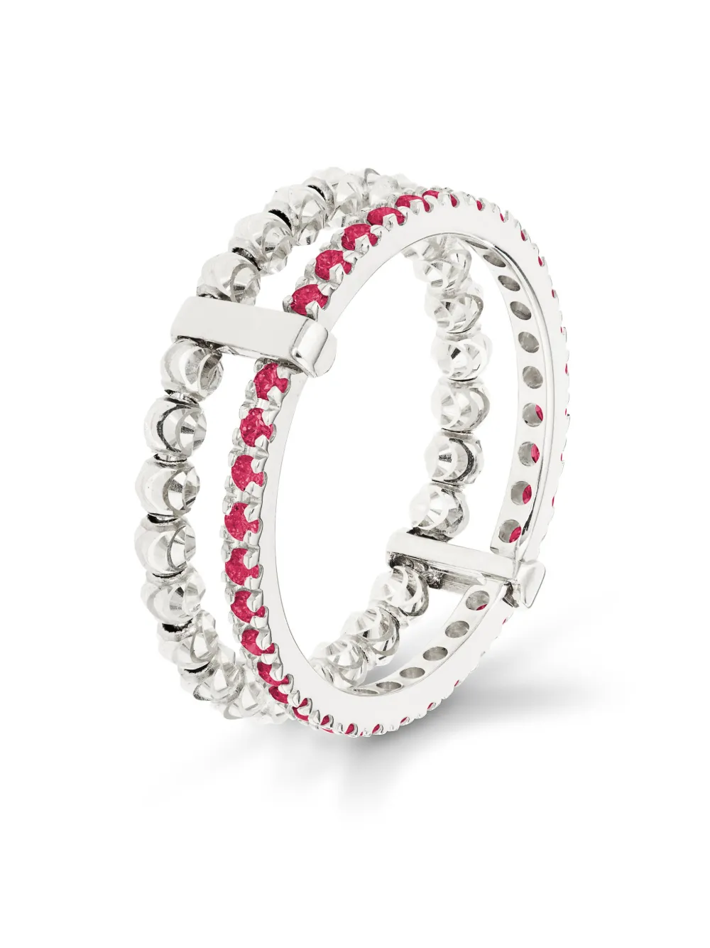 Officina Bernardi Anello in oro bianco 18kt con rubino - Argento