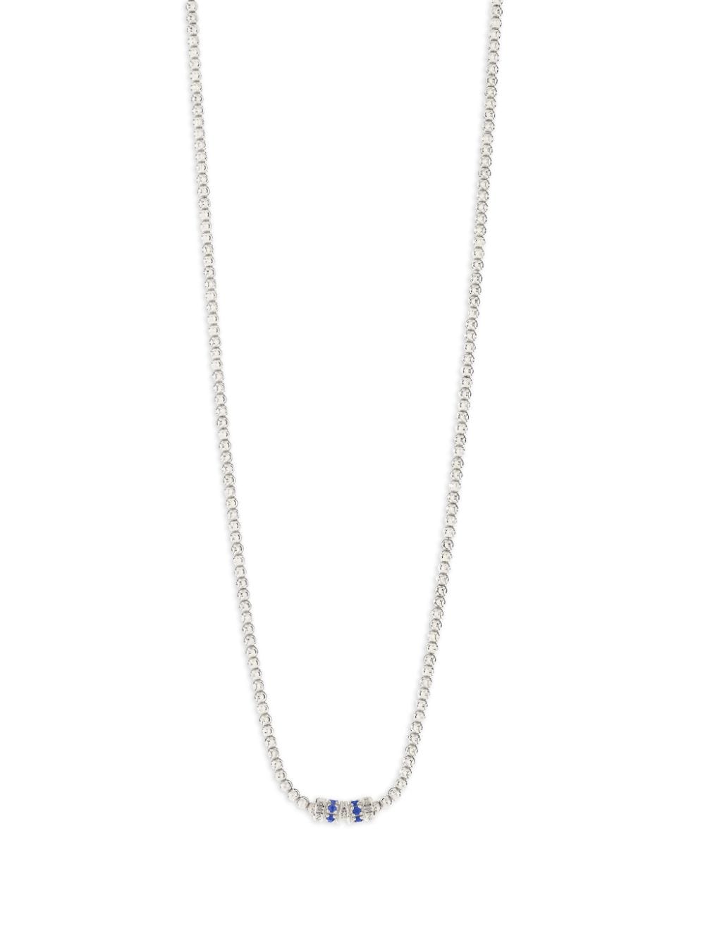 Shop Officina Bernardi 18kt White Gold Moon Sapphire And Diamond Necklace In Silver