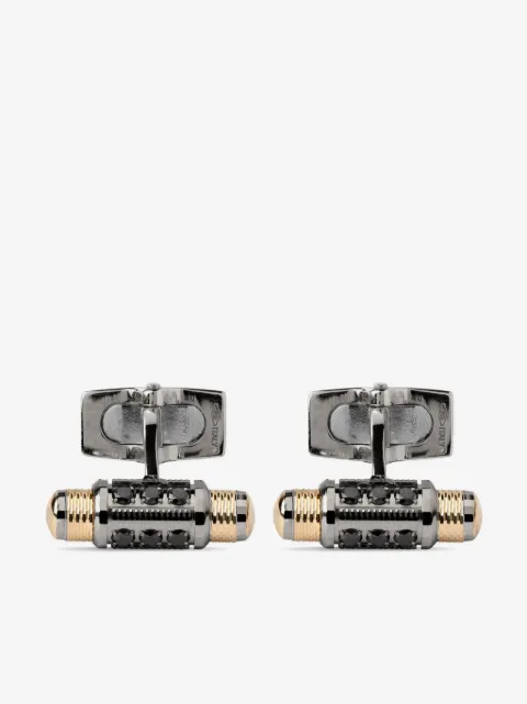 Officina Bernardi mancuernillas Lumen en oro amarillo de 18kt con diamante