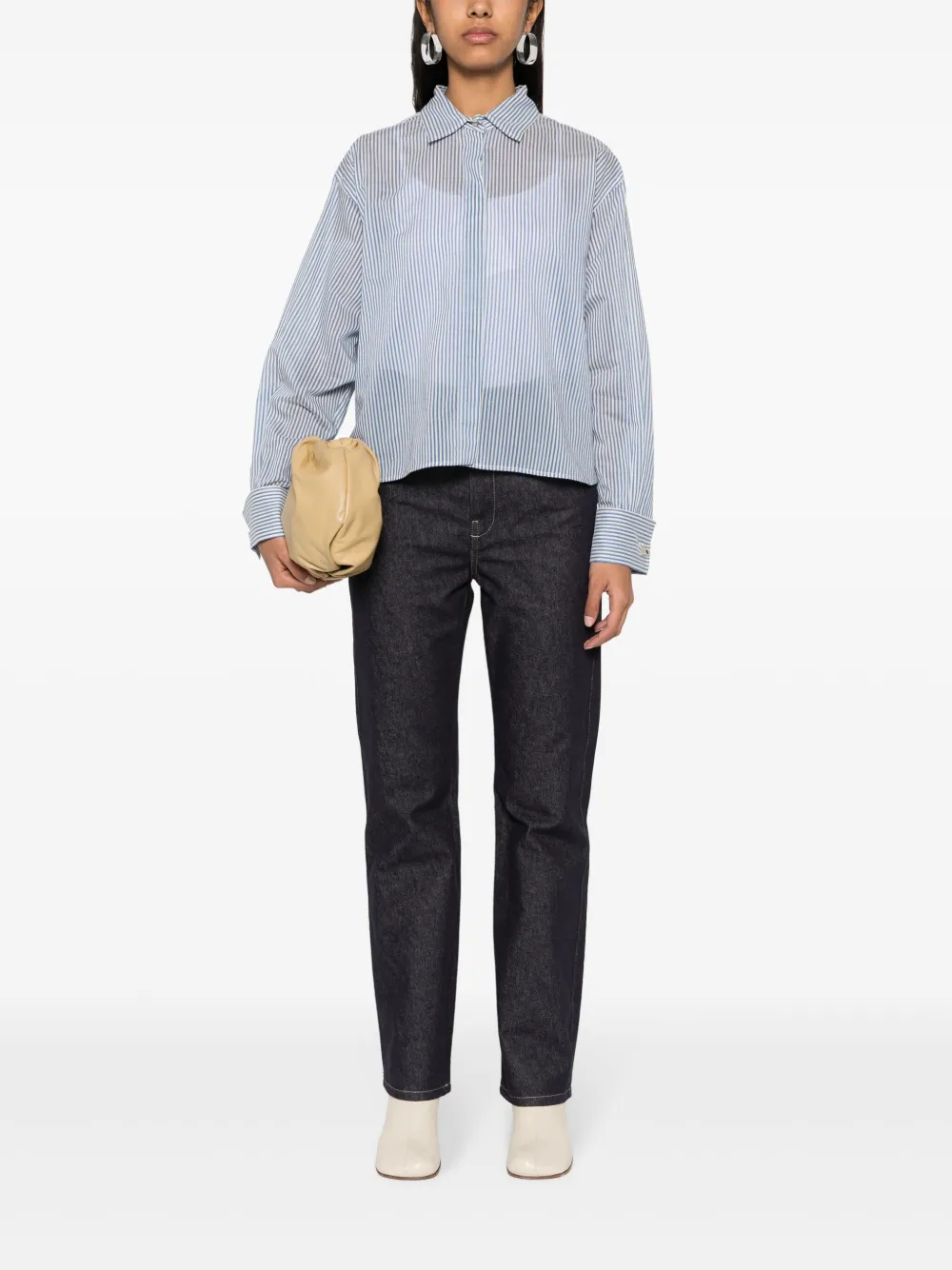 Max Mara Gestreepte blouse - Blauw