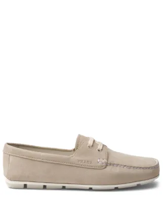 Prada スエード ドライビングシューズ | ニュートラル | FARFETCH JP