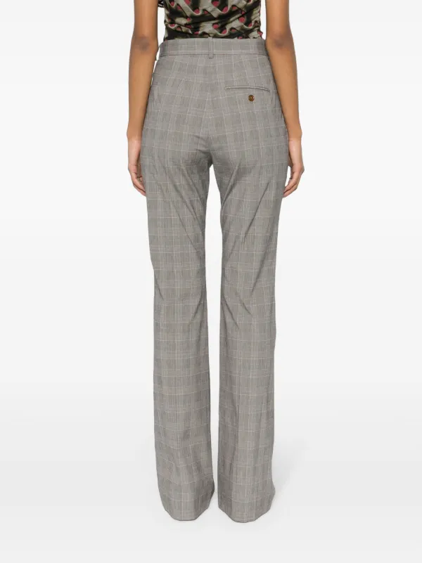 VIVIENNE WESTWOOD W Ray タータン フレアパンツ W Ray tartan virgin wool flared pants in multicoloured