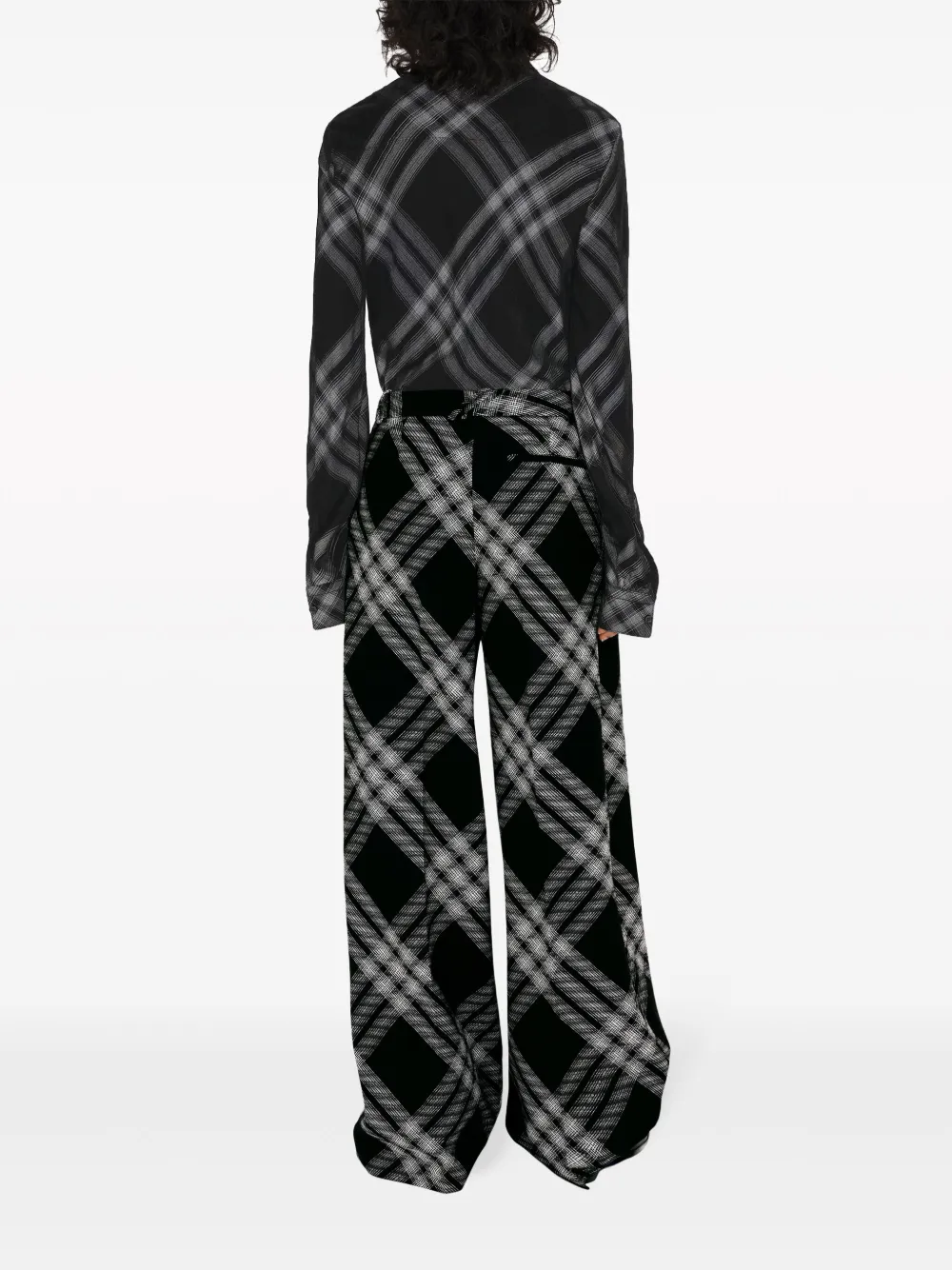 Burberry Geruite broek Zwart