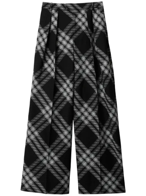 Burberry check-pattern wool trousers