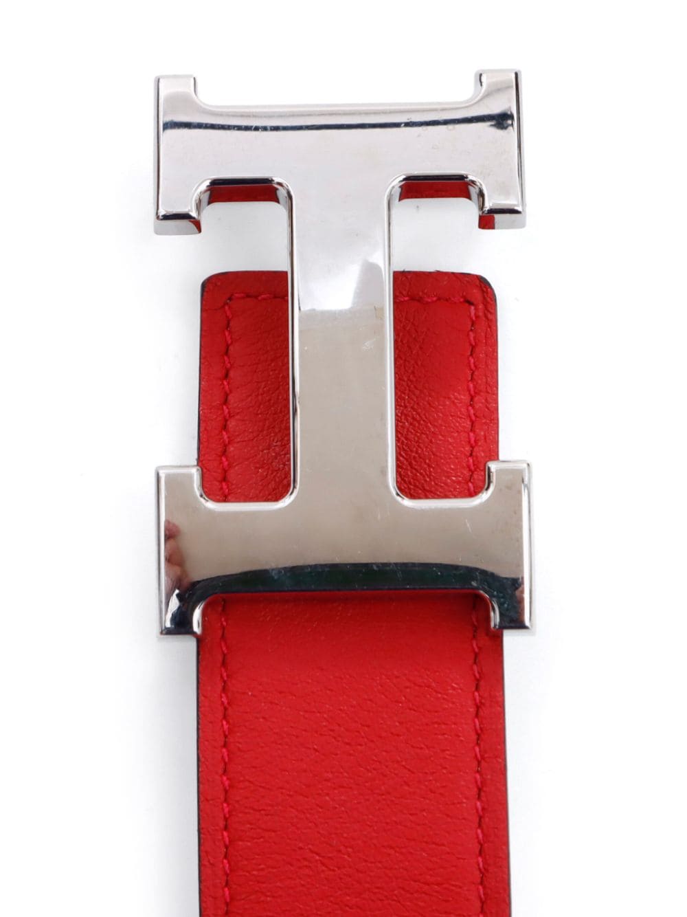 Pre-owned Hermes 2012 Constance Belt In Red