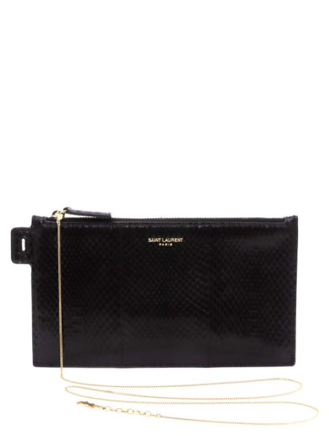 Saint Laurent Pre-Owned snakeskin-effect leather clutch bag