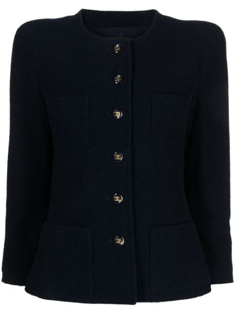 CHANEL Pre-Owned CC-buttons tweed jacket