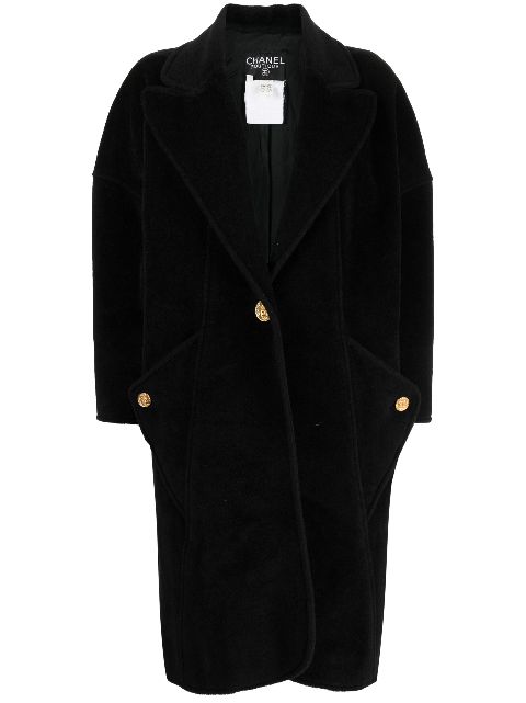 CHANEL 1990s CC-buttons wool coat Women