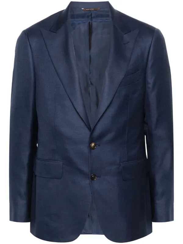 Canali Twill cashmere blend Blazer Blue FARFETCH IE