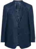 Canali houndstooth linen-blend blazer - Blue