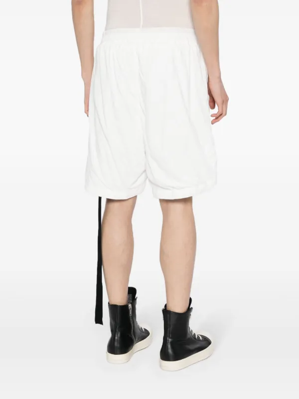 希少レア新品【Rick Owens DRKSHDW】BOXERS コーティング Rick Owens DRKSHDW Long Boxers Cotton Shorts | White | FARFETCH