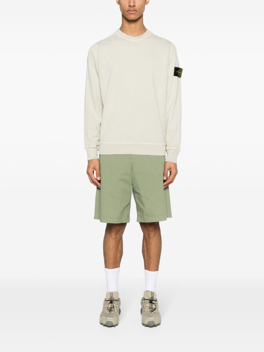 Stone Island Compass-patch jersey sweatshirt - Groen