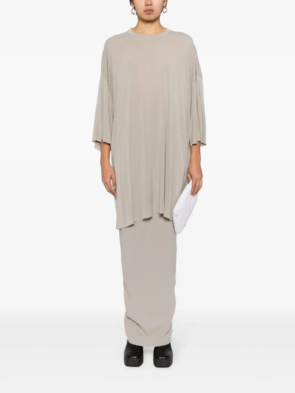 Rick Owens T-shirt met cropped mouwen - Grijs