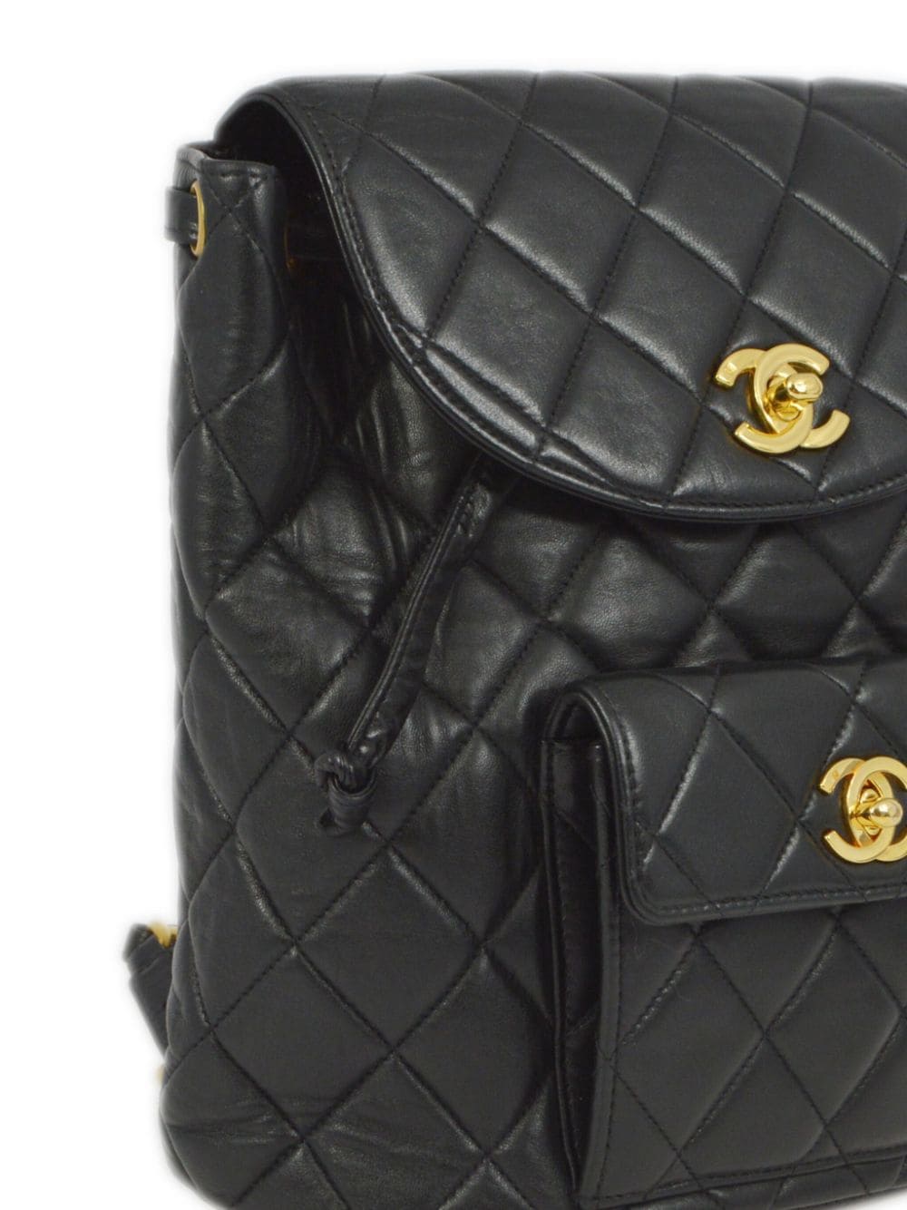 Pre-owned Chanel 1997 Large Duma Quilted Backpack In Black