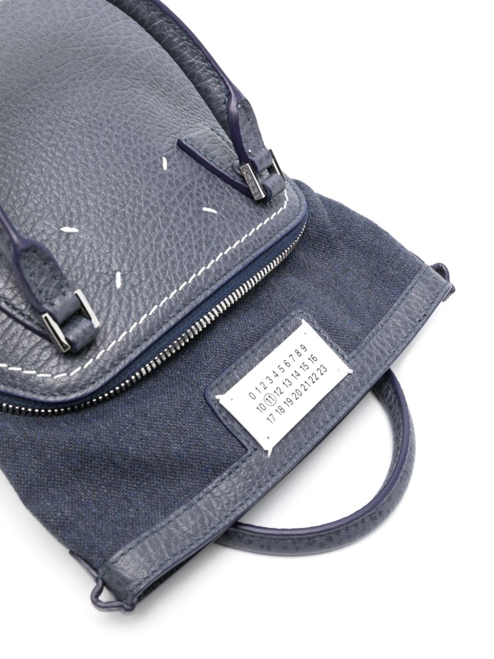 Shop Maison Margiela Mini 5ac Leather Tote Bag In Blue