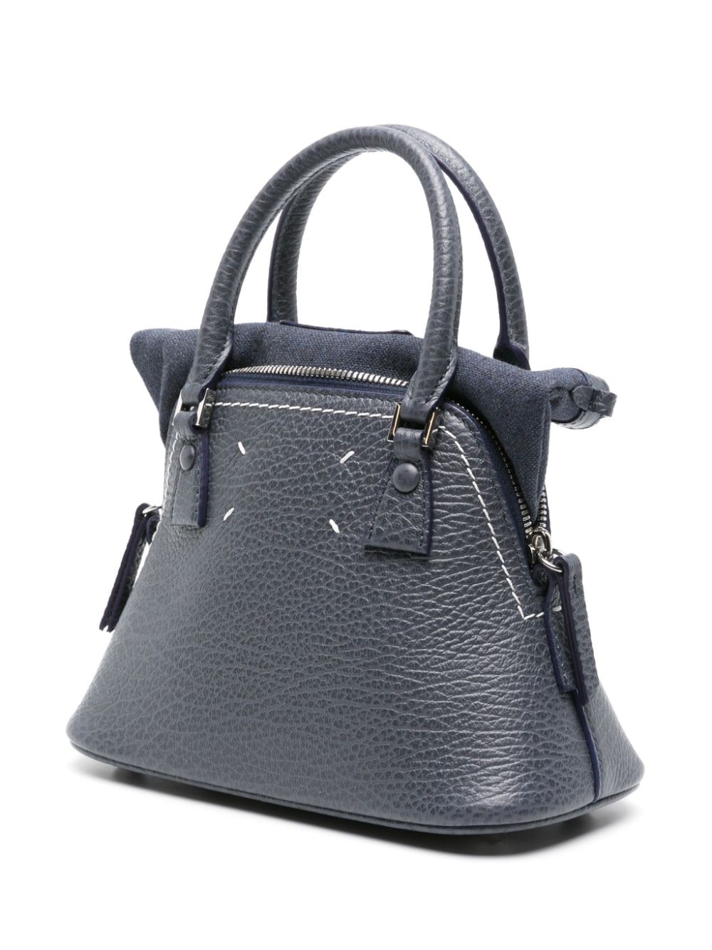 Shop Maison Margiela Mini 5ac Leather Tote Bag In Blue