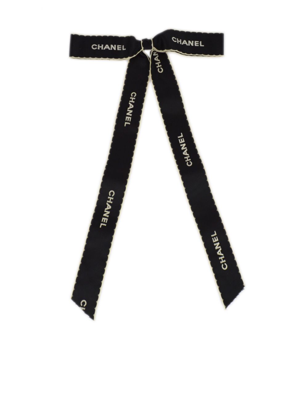 CHANEL 1990-2000 logo-embroidered ribbon pin Women