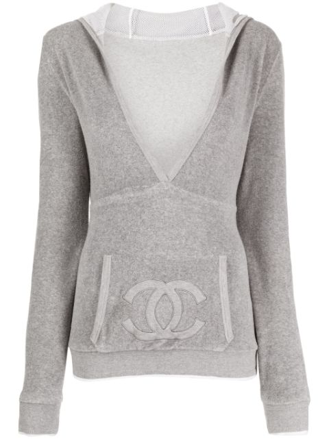 CHANEL 2009 CC-stitch hoodie Women