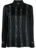CHANEL Pre-Owned 1994 logo-buttons silk shirt - Black