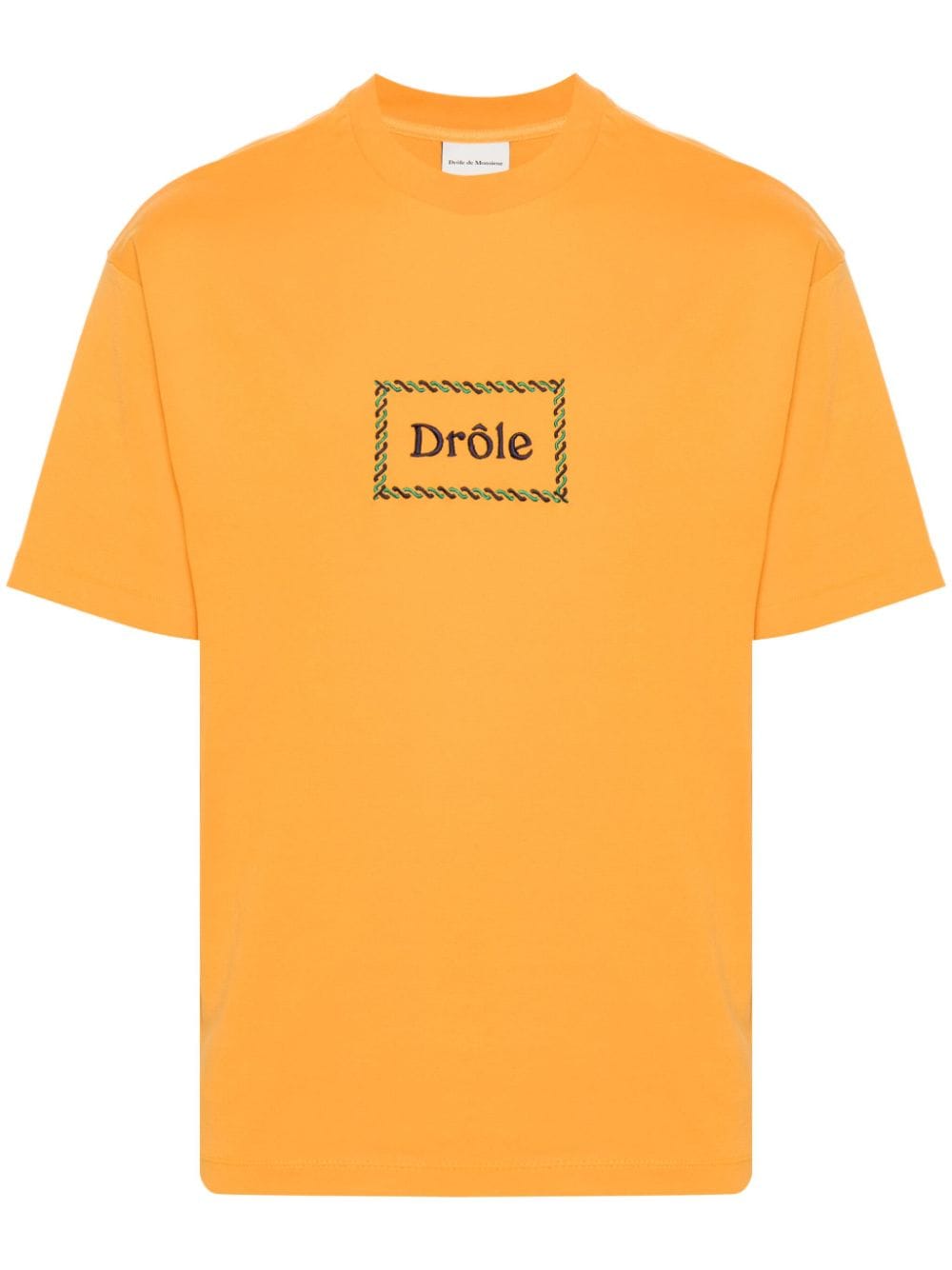 drôle de monsieur t-shirt en coton à logo brodé - orange