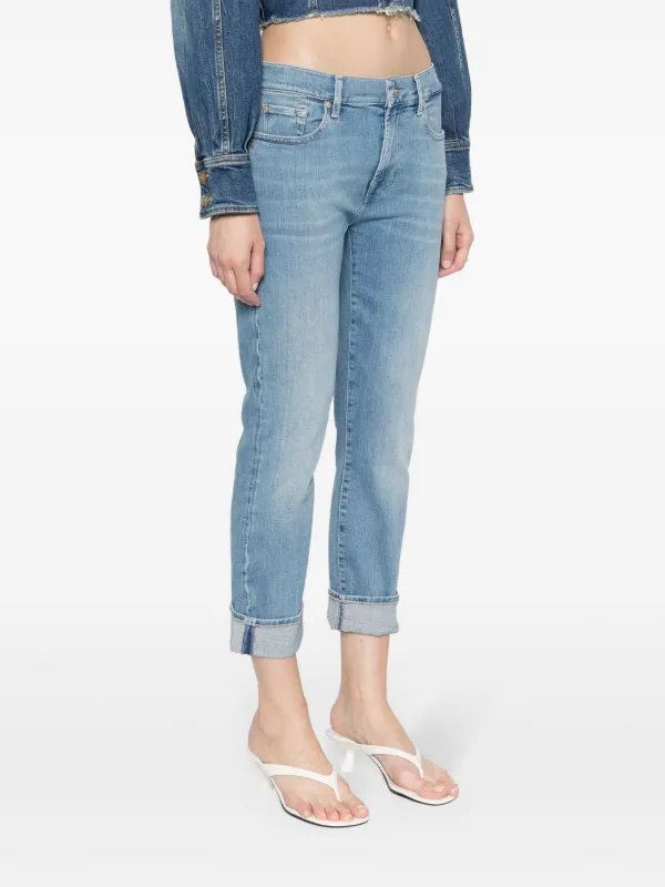 7 For All Mankind mid-rise Boyfriend Jeans | Blue | FARFETCH SG