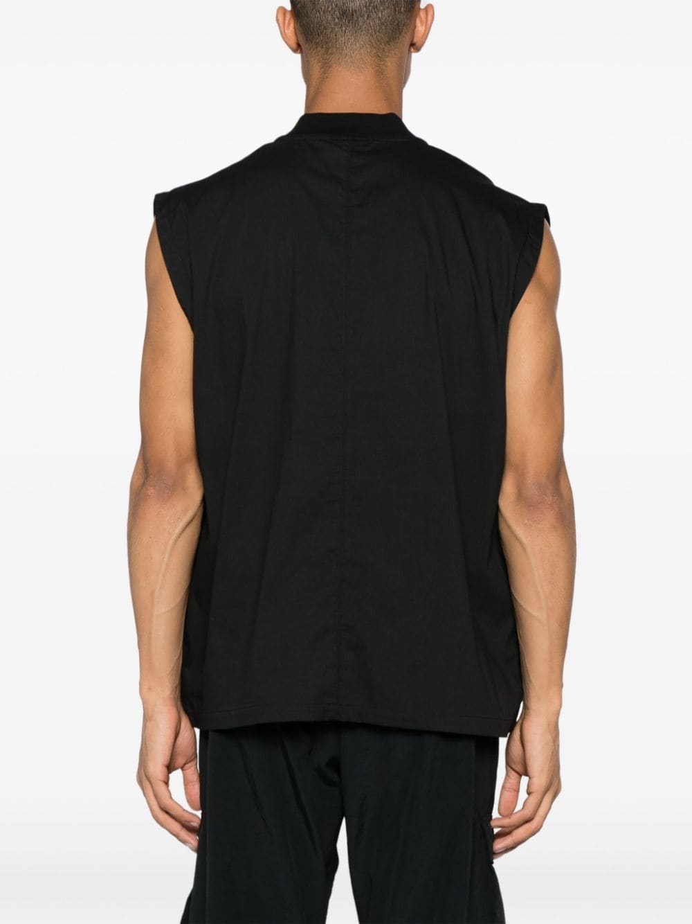 Shop Thom Krom Zip-up Bomber Vest In Black