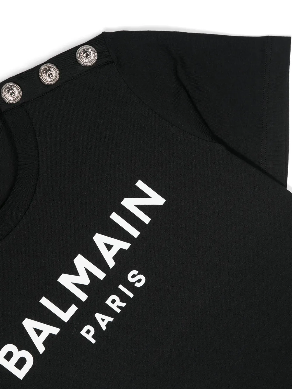 Shop Balmain Logo-print T-shirt In Black