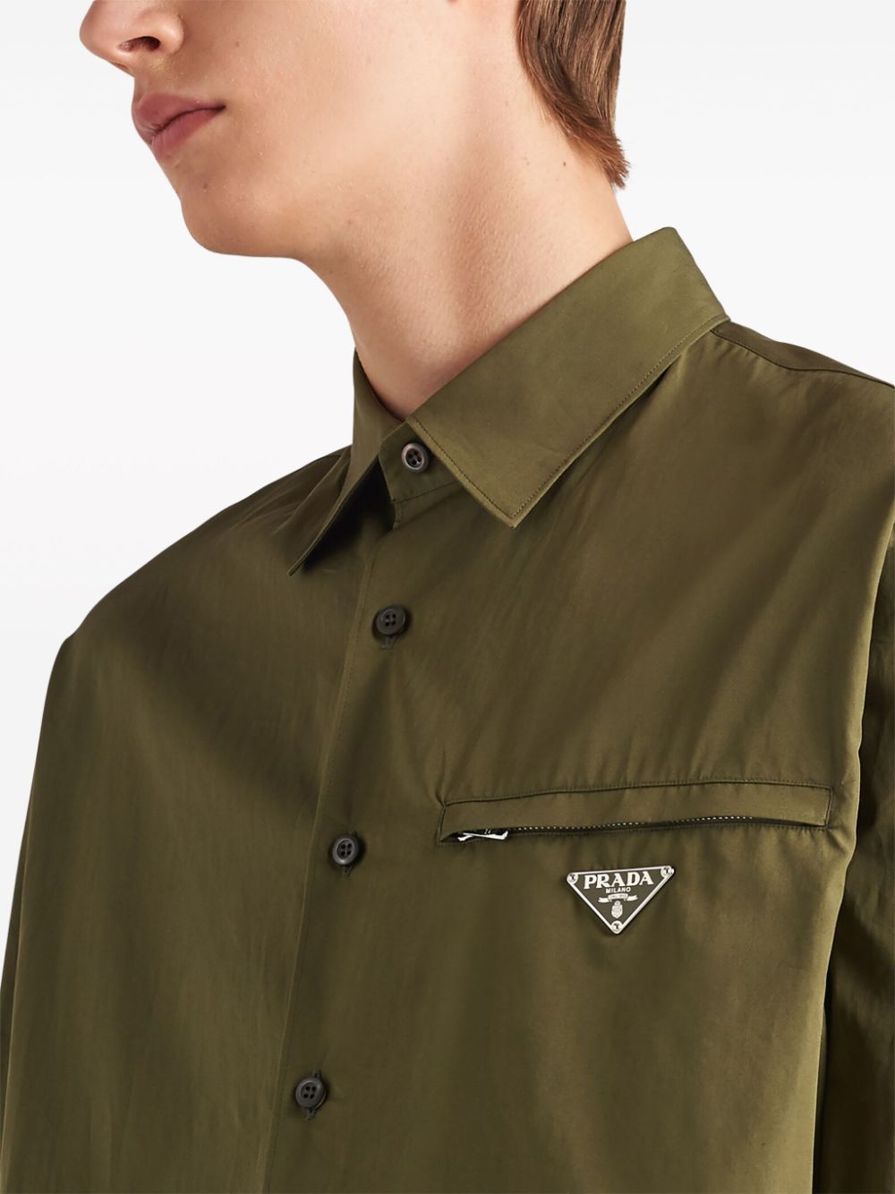 Prada Luxury Logo Designer Camouflage Cotton Shirt