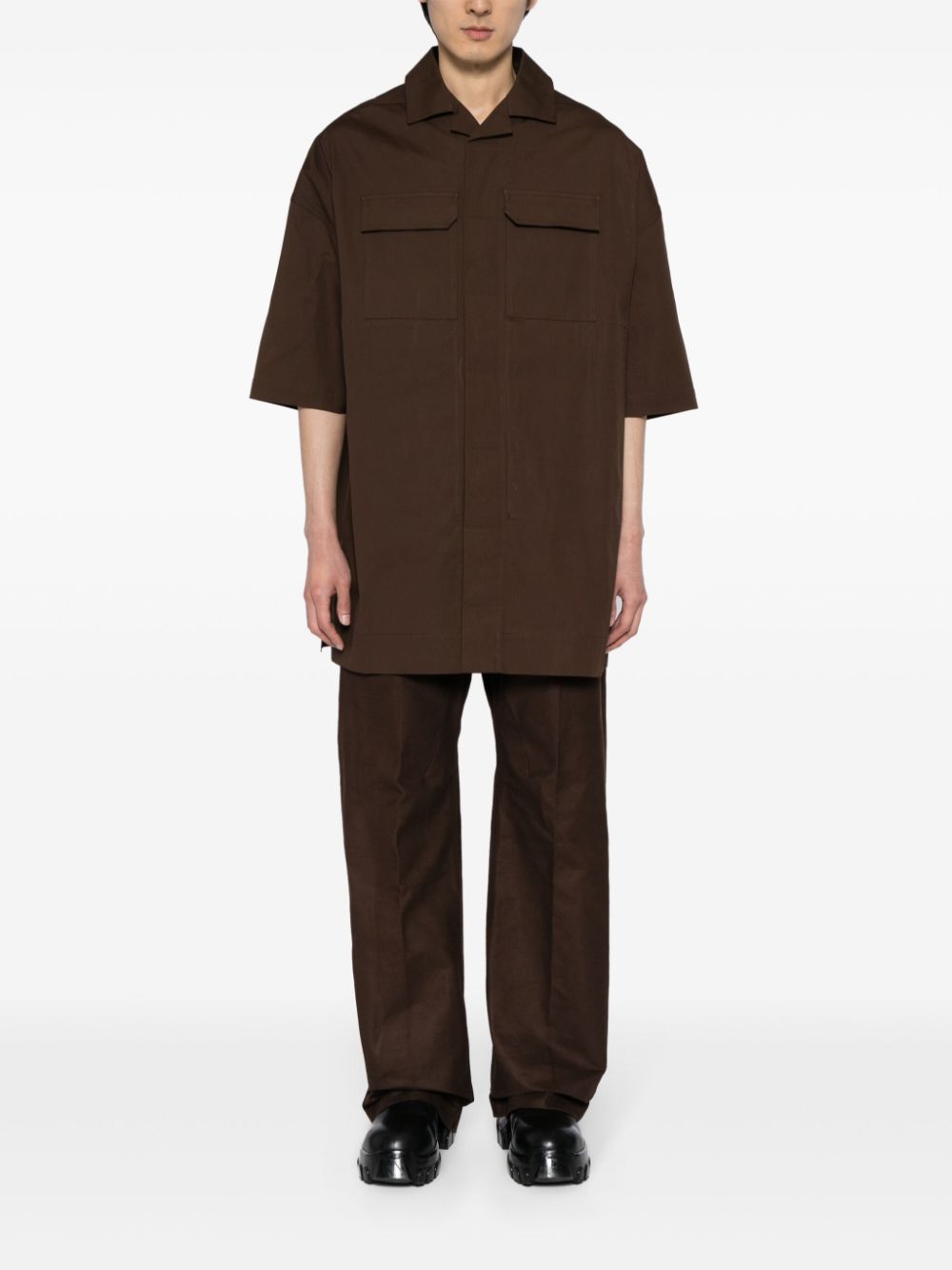 Rick Owens wide-leg cotton trousers - Bruin