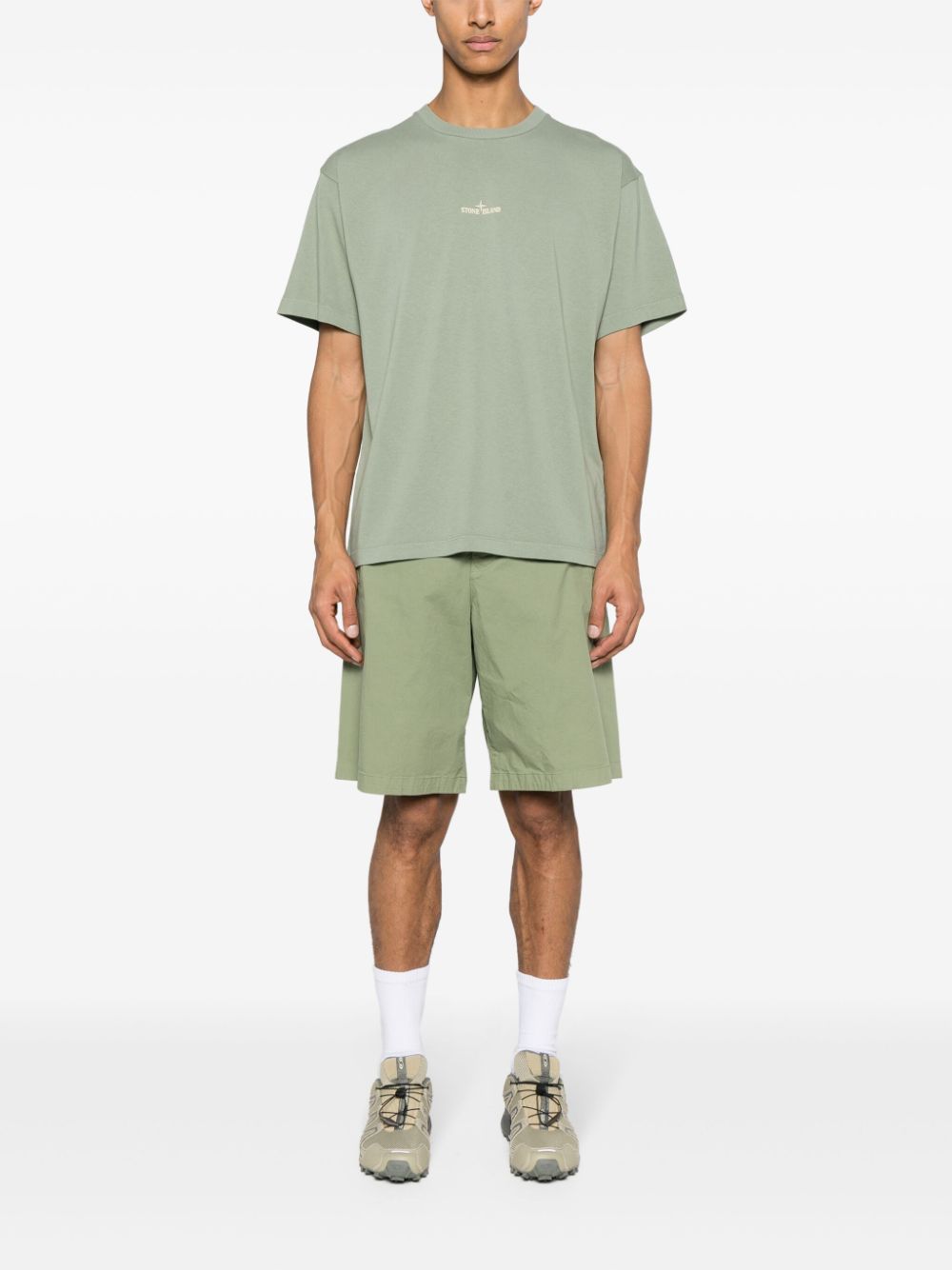 Stone Island logo-print cotton T-shirt - Groen