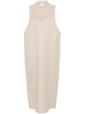 Courrèges logo-patch midi dress - Neutrals