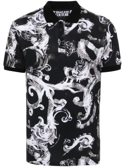 Versace Jeans Couture watercolour Barocco-print polo shirt