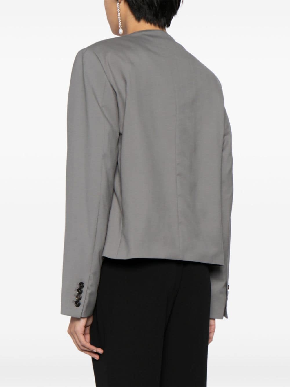 Shop Low Classic V-neck Wool Vest And Blazer Set In Grau