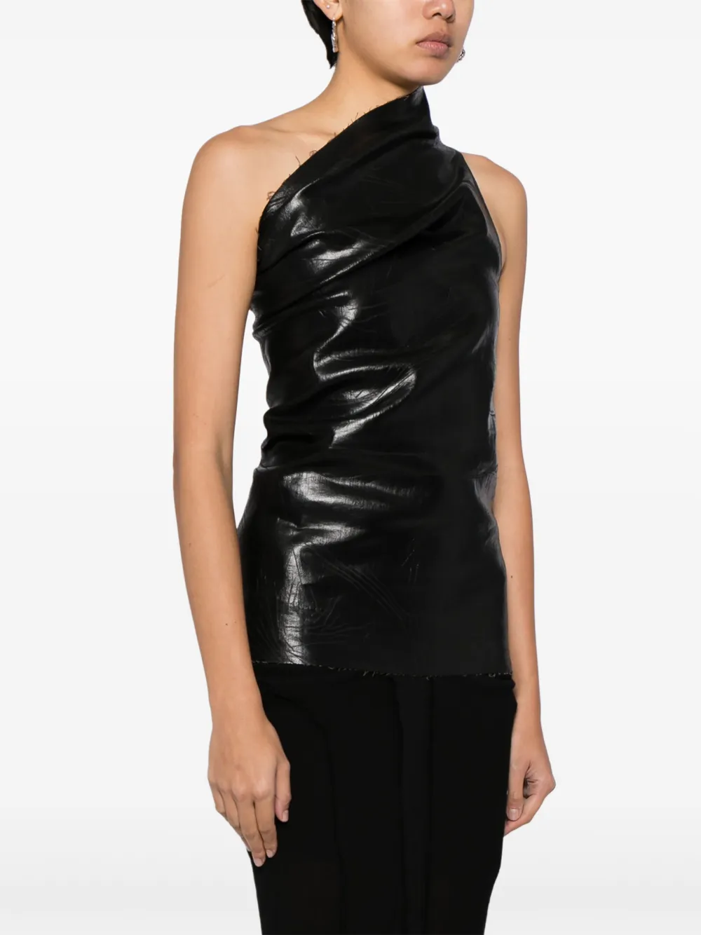 Shop Rick Owens Athena One-shoulder Top In Schwarz