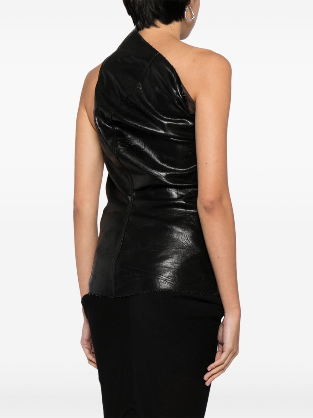 Shop Rick Owens Athena One-shoulder Top In Schwarz