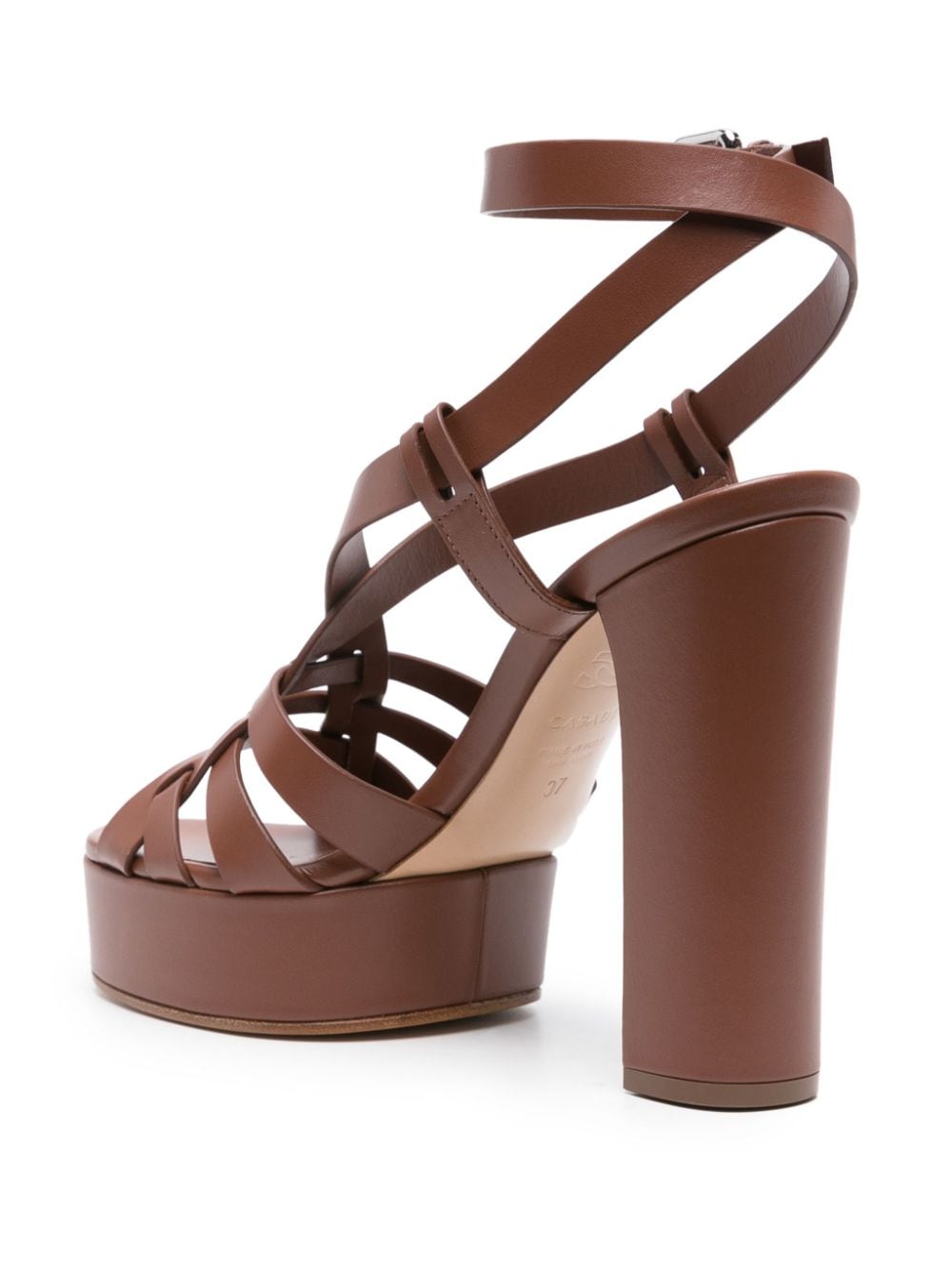 Shop Casadei Betty 120mm Leather Sandals In Brown