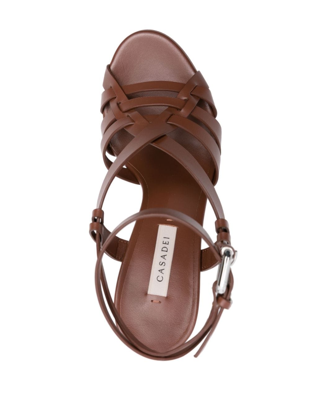 Shop Casadei Betty 120mm Leather Sandals In Brown