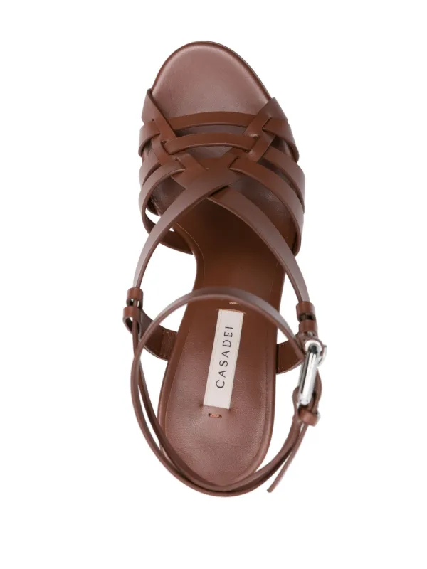 Casadei Betty 120mm Leather Sandals | Brown | FARFETCH JO