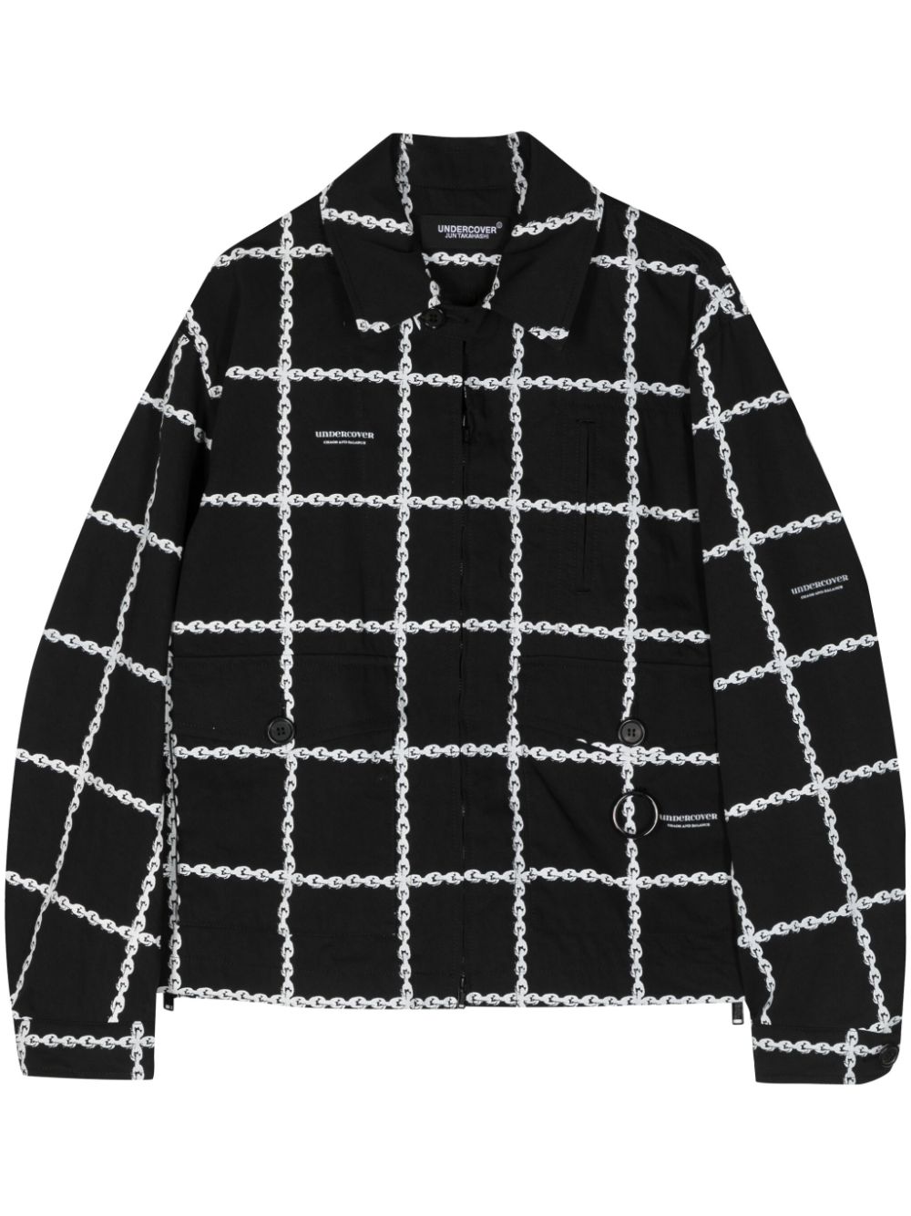 Undercover Chain-print Shirt Jacket In Black